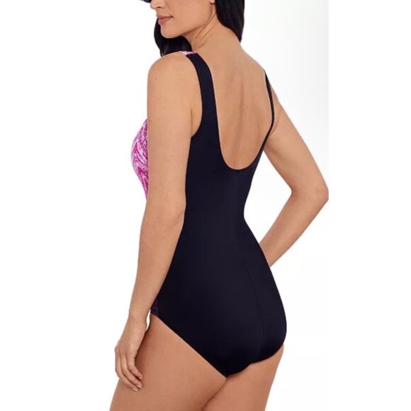 Swim Solutions One Piece Tummy Control Coral Size 10 Padded NWT - Picture 2 of 16